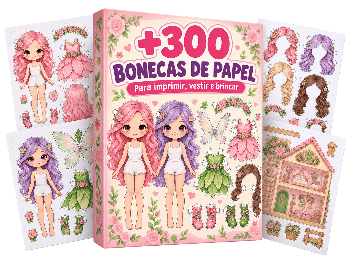 Mockup principal do kit +300 Bonecas de Papel